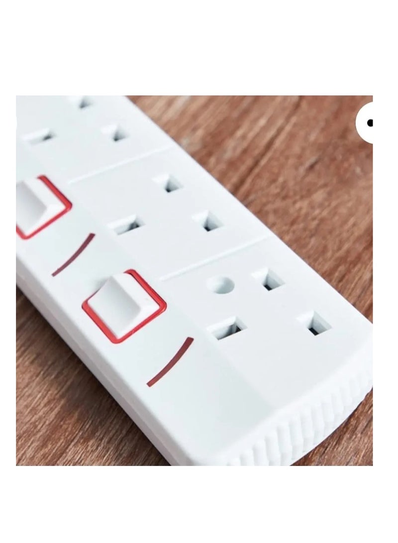 ALLKING Power Extension 4 Way UK Socket With 2 Meter Wire Cord 1.5mm2, Child Safety Shutters, Overload Protector, 13A Fused plug (White)  - Image 5