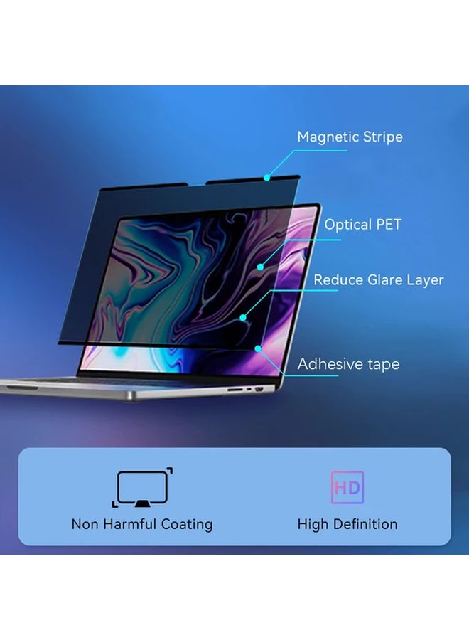 Magnetic Privacy Screen Protector For MacBook Pro 16 Inch Anti Spy Anti Glare Anti Scratch Anti Fingerprint Matte Finish Easy Installation No Residue Home Office Travel Gaming Video Calls Sleek Design Durable Protection Remote Work Minimalist High Quality Film - Image 5