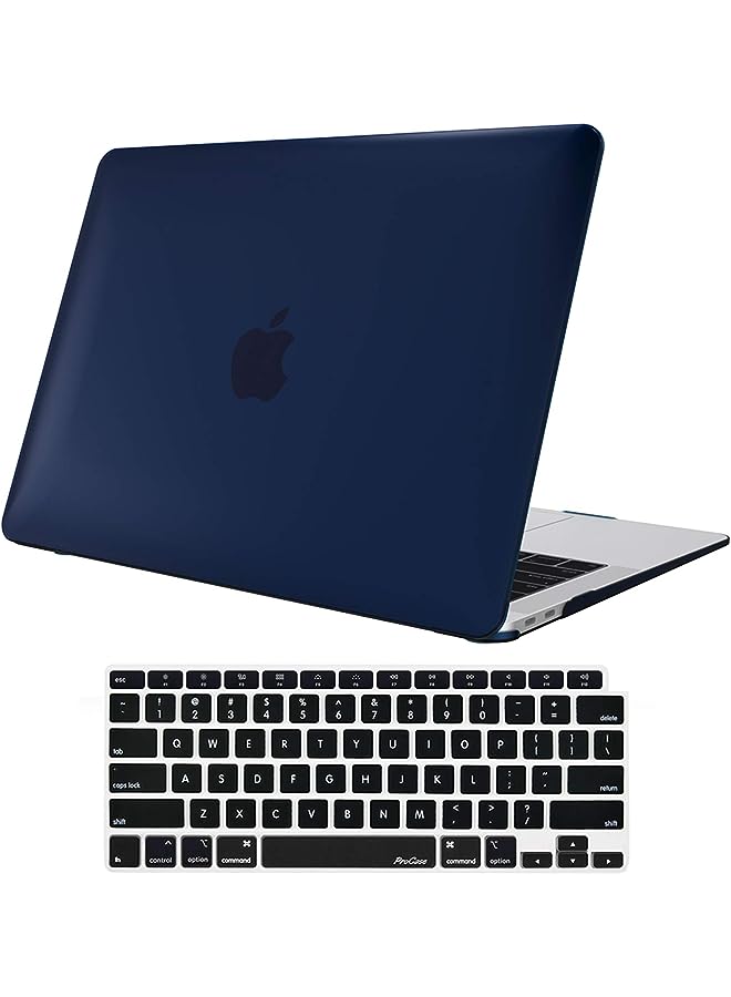 Procases MacBook Air 13 Inch Case 2020 2019 2018 Release A2337 M1 A2179 A1932, Hard Case Shell Cover for MacBook Air 13-inch Model A2179 A1932 with Keyboard Skin Cover -Black - Image 1