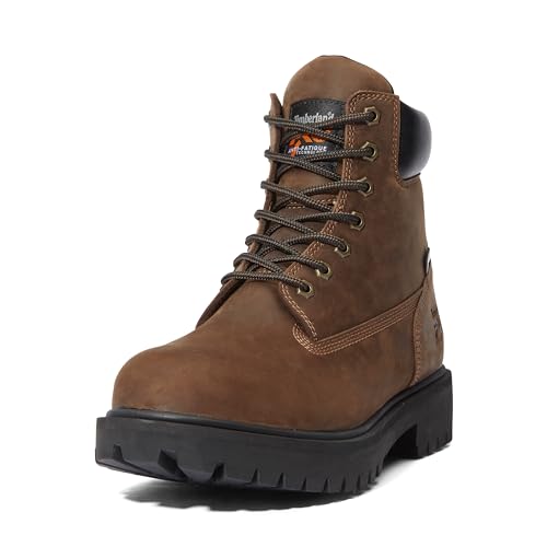 Timberland حذاء عمل صناعي مضاد للتعب من تيمبرلاند برو للرجال، 6 إنش، رأس ناعم، معزول، مقاوم للماء، بني - 2024 جديد، 9 م - Image 1