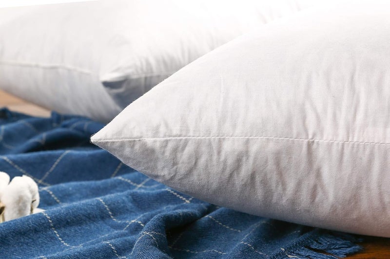 JA COMFORTS 12×20 Premium Goose Down Feather Throw Pillow Inserts(Set of 2)-5% Down Filling,High Filling Weight,250 TC Cotton Cover, Square, White - Image 5