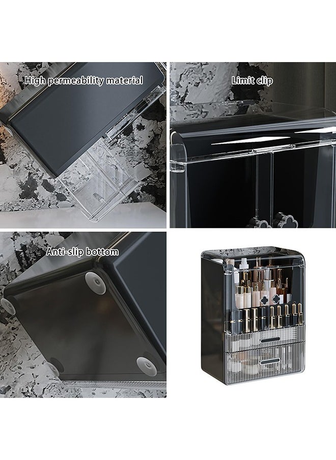 XiuWoo Makeup Organizer for Vanity Large Capacity Skincare Organizers Dustproof Makeup Storage Box Cosmetic Display Cases with 2 Drawers and Lids Cosmetic Organizer for Bathroom Countertop  - Image 5
