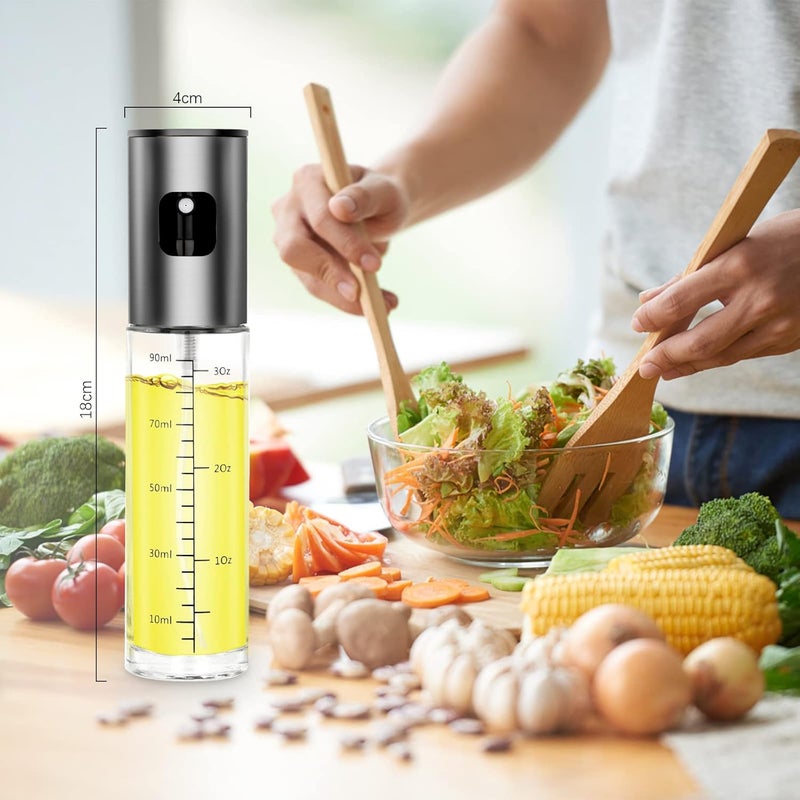 Hocimit Kitchen Olive Oil Sprayer for Air Fryer, 100 ml with Precise Scale and Funnel, Stainless Steel and Glass for Baking, BBQ - Image 5