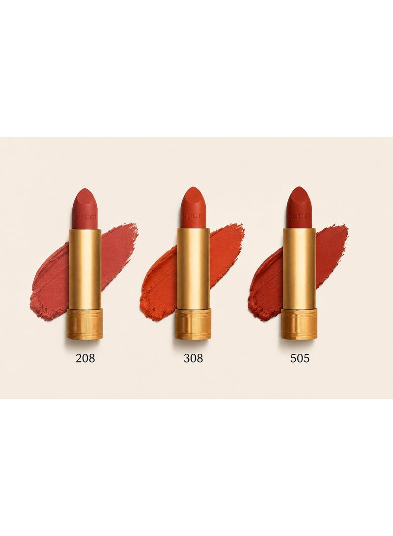 Gucci Rouge À Lèvres Mat Travel Lipstick Collection Gift Set | 3 Matte Lipsticks x 3.5g | Shades 208 They Met in Argentina, 308 Lucy Dark Orange & 505 Janet Rust | Long-Lasting Velvet Matte Finish - Image 3
