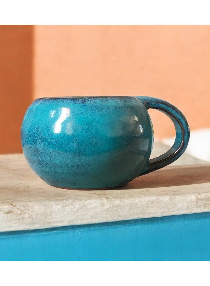 color zone pottery 300ml ceramic and earthenware mug, each piece is unique, microwave safe  - Image 1