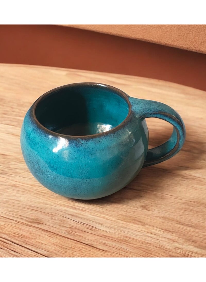 color zone pottery 300ml ceramic and earthenware mug, each piece is unique, microwave safe  - Image 2