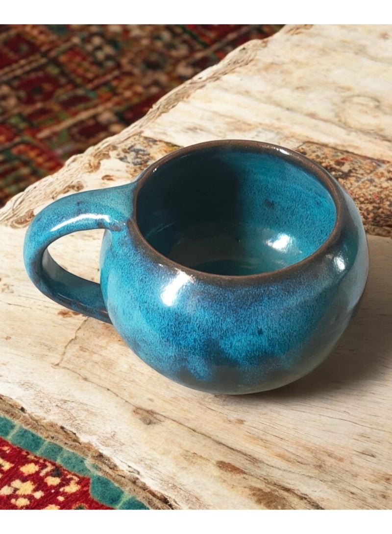 color zone pottery 300ml ceramic and earthenware mug, each piece is unique, microwave safe  - Image 3