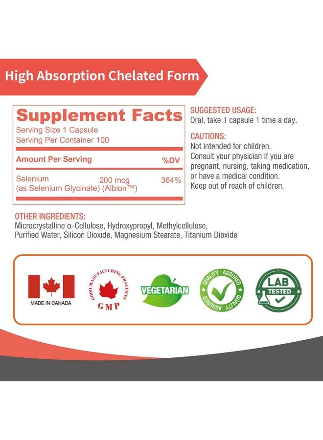 Lovita لوفيتا سيلينيوم 200 ميكروغرام، شكل جليسينات مخلب لامتصاص عالي، خالي من الخميرة، دعم المناعة وصحة الغدة الدرقية 100 كبسولة نباتية - Image 4