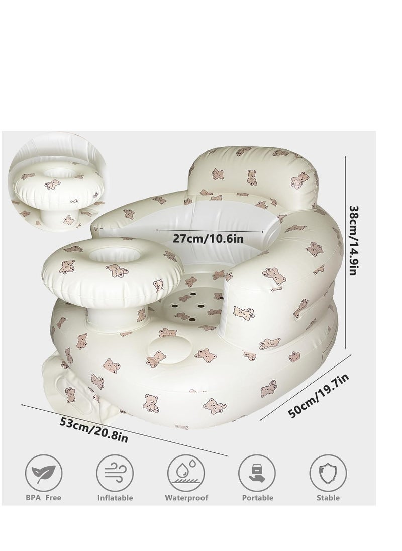 Generic - Baby Inflatable Seat for Babies 3-36 Months, Built-in Air Pump, Baby Support Seat Summer Toddler Chair for Sitting Up, Baby Shower Chair Floor Seater, Infant Back Support Sofa - Image 1