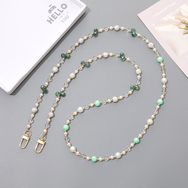 Urban Exquisite Girl Pearl Beaded Crossbody Creative New Mobile Phone Chain Beaded Chain Bag Hanging Chain Can Be Back - Image 5