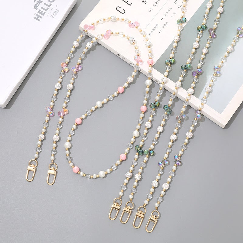 Urban Exquisite Girl Pearl Beaded Crossbody Creative New Mobile Phone Chain Beaded Chain Bag Hanging Chain Can Be Back - Image 3