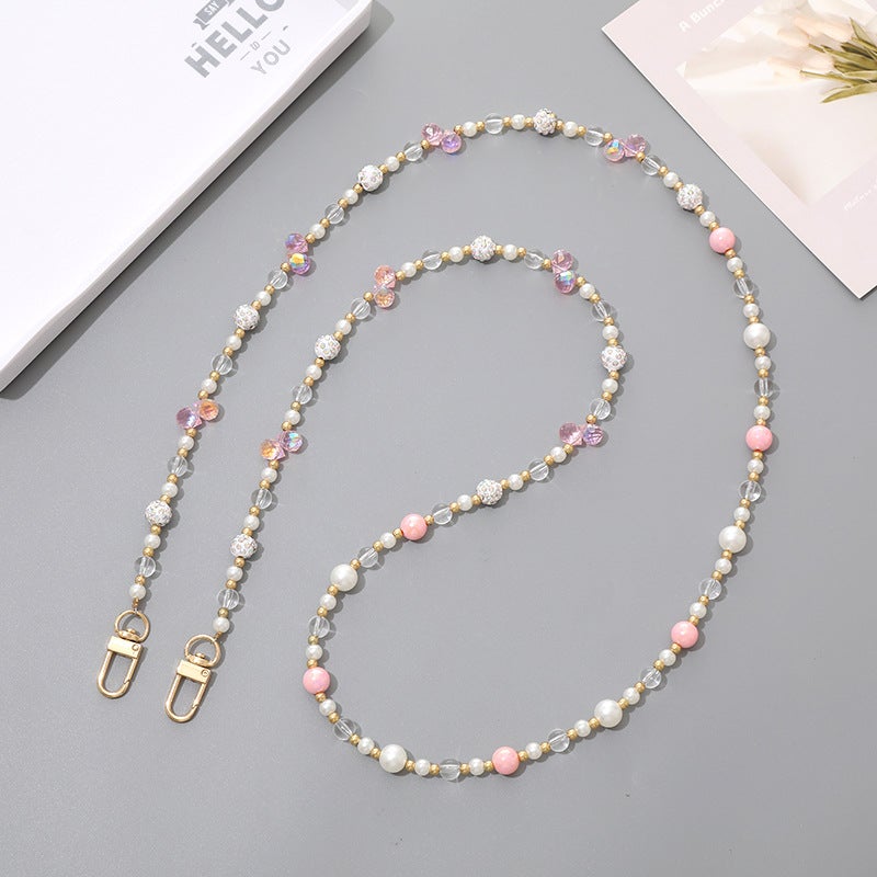 Urban Exquisite Girl Pearl Beaded Crossbody Creative New Mobile Phone Chain Beaded Chain Bag Hanging Chain Can Be Back - Image 1