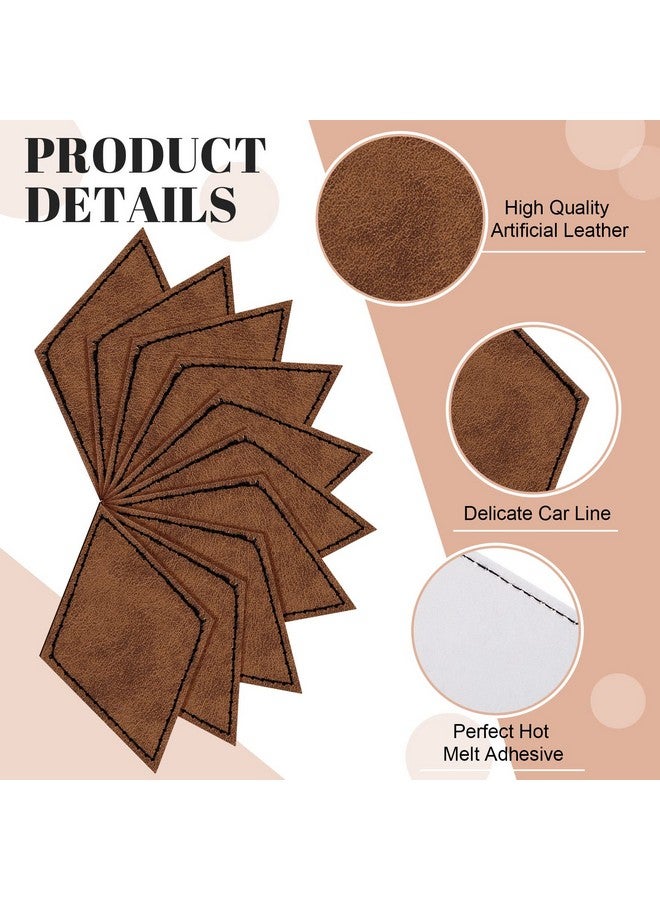 Giegxin 120 Pieces Rustic Leatherette Hat Patches With 8 Types Of Shape Laser Engraving Blanks Patch Adhesive For Fabric Faux Leather Patch Repair Sewing Repair Patches (Archaize Color) - Image 3