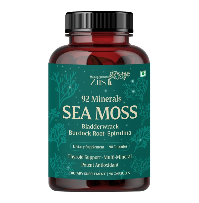 Ziist Wildcrafted Sea Moss Supplement – 90 Veg Capsules | with Bladderwrack, Burdock Root & Spirulina | Natural Superfood for Energy & Immunity - Image 1