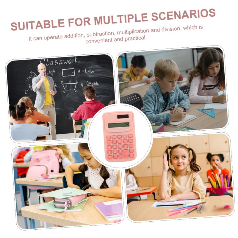 Pocket Calculator Portable Basic For Students Office Use Lightweight Small Easy Carry Cherry Blossom Pink - Image 5