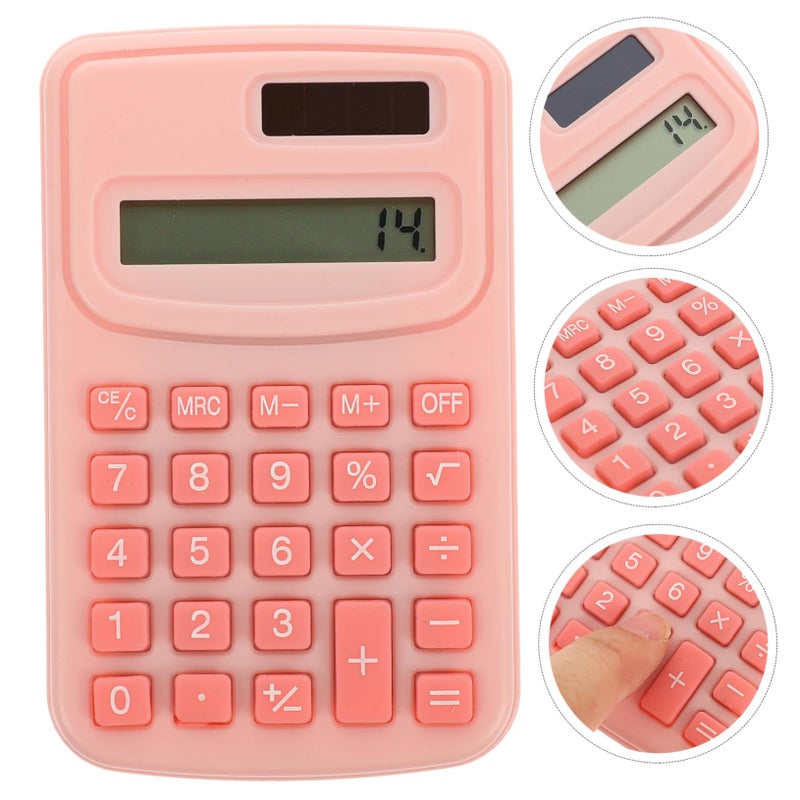 Pocket Calculator Portable Basic For Students Office Use Lightweight Small Easy Carry Cherry Blossom Pink - Image 4