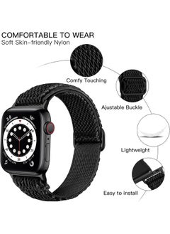 Umiwin 3 Pack Braided Solo Loop Stretchy Strap Compatible with Apple Watch Band SE 42/44/45/49mm S10 46mm iWatch Series 9/8/7/6/5/4/3/2/1 iWatch Band Strap  - Image 2