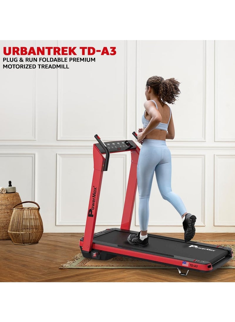 PowerMax Fitness - Fitness Urbantrek™ Td-A3 (5.0Hp) Treadmill For Home, With 12 Level Auto-Incline, 8 Pre-Set Programs, Max User Weight 120Kg, Max Speed 14 Km/Hr, - Image 1