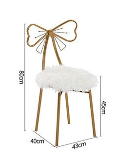 Generic FFD Metal Butterfly Vanity Chair - Padded Seat Makeup Stool with Elegant Butterfly Backrest | Versatile Child Dining Chair for Bedroom & Makeup Use  - Image 2