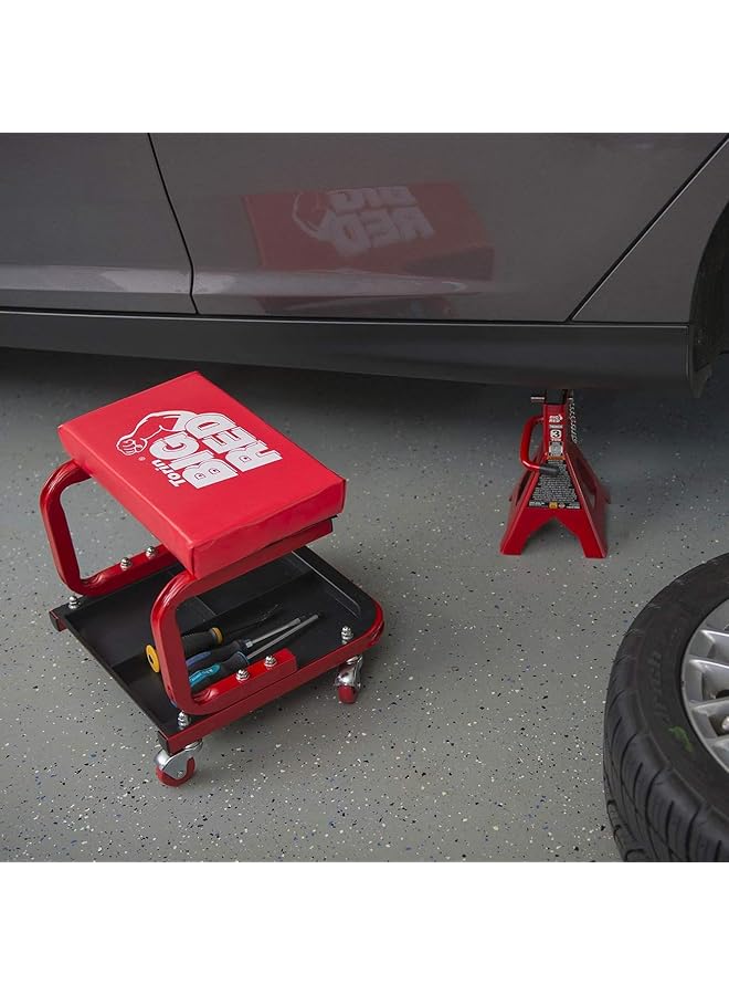 BIG RED Torin Tr6300 Rolling Creeper Garage/Shop Seat: Padded Mechanic Stool With Tool Tray Large - Image 3