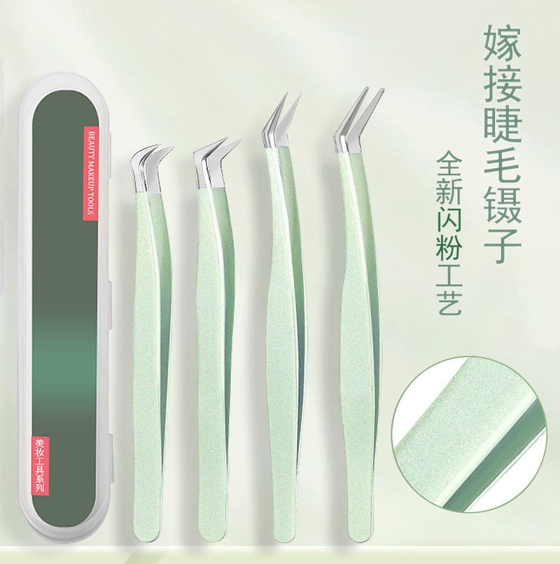 Flash Powder Grafting Eyelash Tweezers Eyelash Curler False Eyelash Tweezers Beautiful Eyelash Tweezers Corn High Precision Factory - Image 2