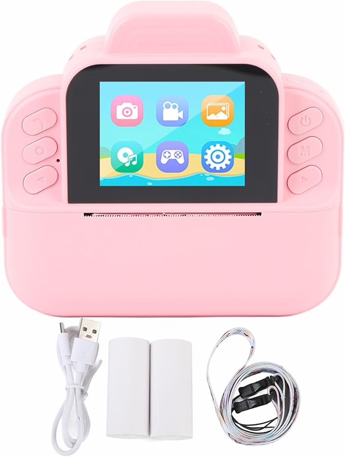 Kids Instant Print Camera 48MP 6X Zoom 1080P HD Video Portable Travel Gift Rose - Image 2