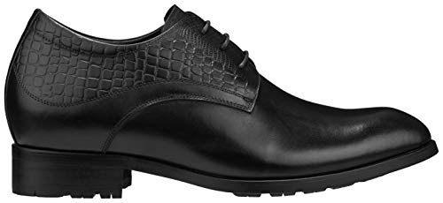 CALTO Mens Elevator Shoes 3 Inches Taller - Height Increasing Black Dress Oxfords - A329011 - Discreet Heels Insole Built-in - A329011 - Size 9 D US - Image 2