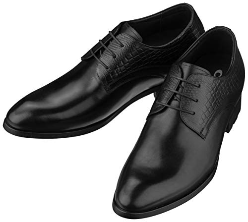 CALTO Mens Elevator Shoes 3 Inches Taller - Height Increasing Black Dress Oxfords - A329011 - Discreet Heels Insole Built-in - A329011 - Size 9 D US - Image 4