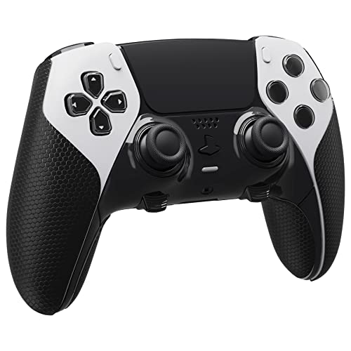 playvital قبضة تحكم مضادة للانزلاق لامتصاص العرق لجهاز ps5 Edge اللاسلكي، مقبض ناعم من PU بتصميم احترافي - أسود - Image 1