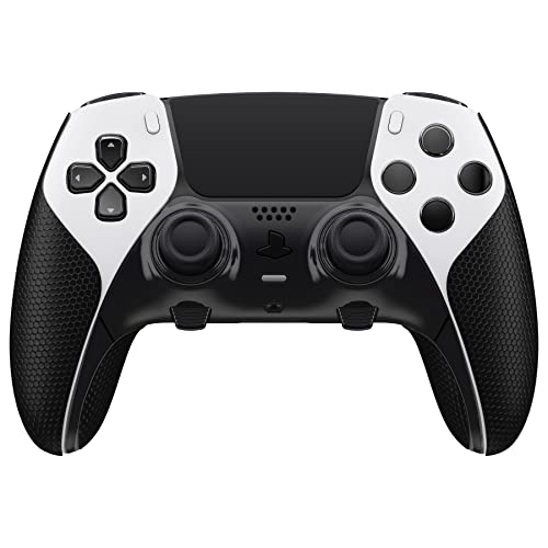 playvital قبضة تحكم مضادة للانزلاق لامتصاص العرق لجهاز ps5 Edge اللاسلكي، مقبض ناعم من PU بتصميم احترافي - أسود - Image 3