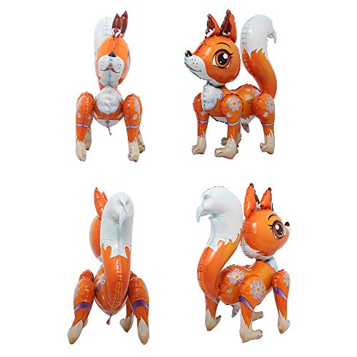 Nonebranded Self Stand Cute Cartoon Giant Rabbit Fox Camel Animal Foil Balloon Happy Birthday Decorations baby shower Party Supplies Boys Toy (3D Orange Fox) - Image 4