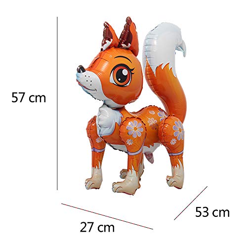 Nonebranded Self Stand Cute Cartoon Giant Rabbit Fox Camel Animal Foil Balloon Happy Birthday Decorations baby shower Party Supplies Boys Toy (3D Orange Fox) - Image 3