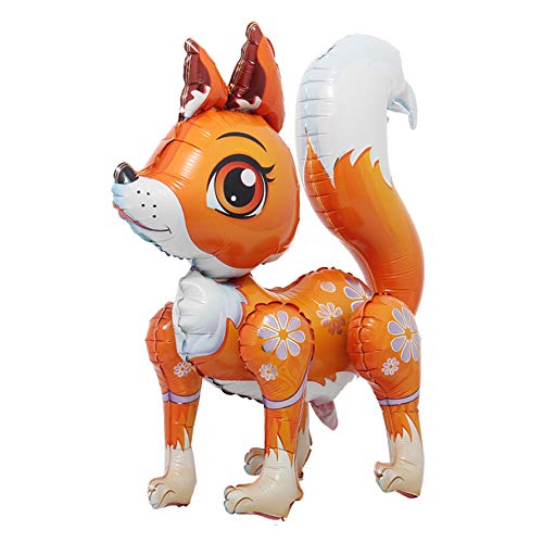 Nonebranded Self Stand Cute Cartoon Giant Rabbit Fox Camel Animal Foil Balloon Happy Birthday Decorations baby shower Party Supplies Boys Toy (3D Orange Fox) - Image 1
