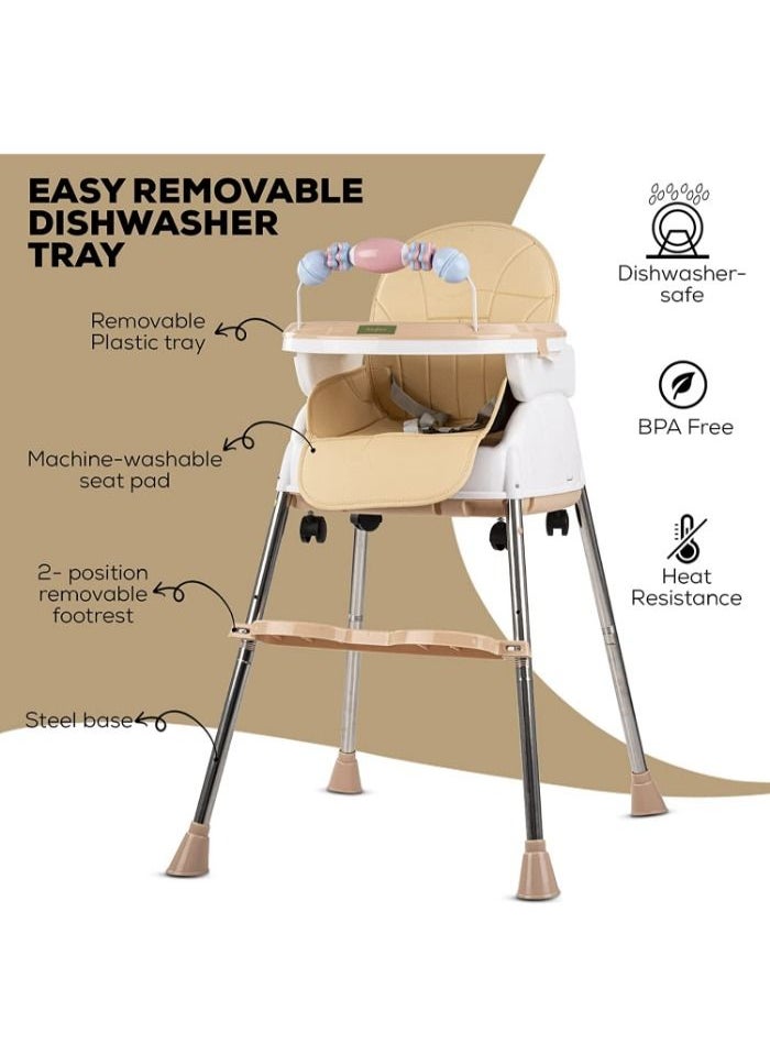 High chair 4 * 1 with 3 adjustable height levels, a footrest, a padded seat and a strong reinforcement, with a food tray with amusing games to attract attention, a safety belt, strong legs  C006 - pzsku/Z699DC3CF015B526171ADZ/45/_/1678577804/1bd520c7-0250-4c13-ae5c-127e54941dd5