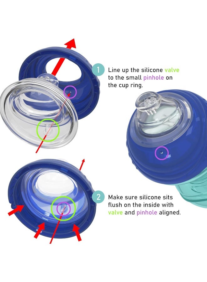 نوبي كوب نوبى 3 قطع بدون انسكاب سهل الإمساك مع فوهة مرنة ناعمة، ميزة قفل كليك إت، للبنات، 10 أونصات - Image 2