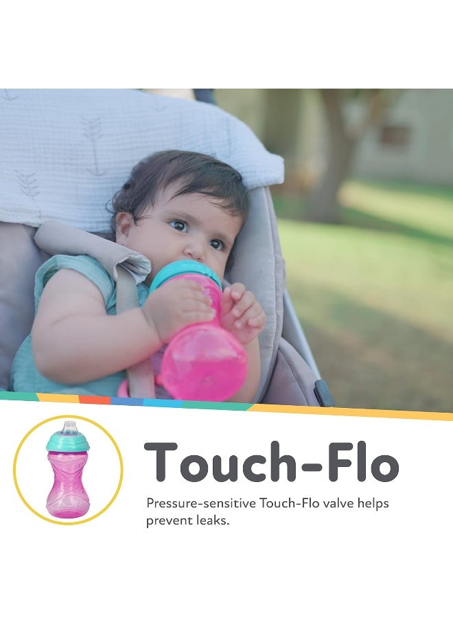 نوبي كوب نوبى 3 قطع بدون انسكاب سهل الإمساك مع فوهة مرنة ناعمة، ميزة قفل كليك إت، للبنات، 10 أونصات - Image 3