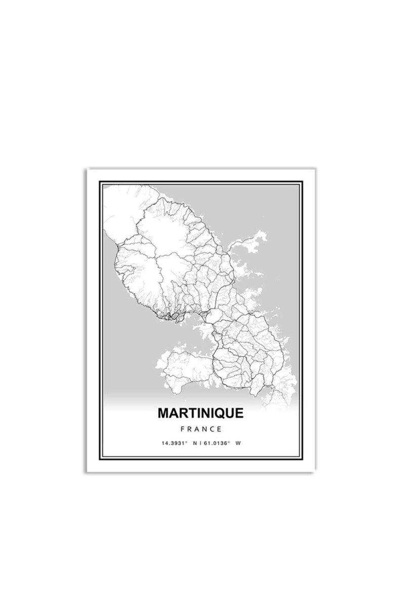 Martinique City Map Wall Art Poster - Image 1