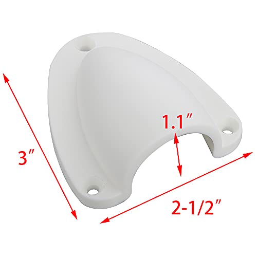 VTurboWay 4 Pcs Large Nylon 3" Marine Wire Cable Vent Cover, Clamshell Vent for Boat, Smooth Edge Thickness 1/8", Size: 3" x 2-1/2", Wire Vent Cover, Clamshell Vent, Free Installation Screws, White - Image 2