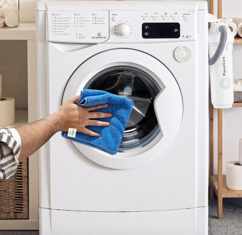 SOFTSPUN Microfiber High Loop Cleaning Cloths, 40x40 cms 4 pcs Towel Set 380 GSM (Sky Blue). Highly Absorbent, Lint and Streak Free, Multi-Purpose Wash Cloth for Kitchen, Window, Silverware. - Image 5
