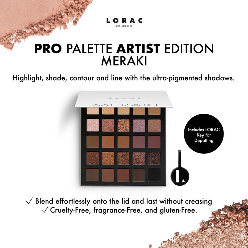 LORAC PRO Matte & Shimmer Eyeshadow Palette, Meraki | Glitter | Mirror Compact | Cruelty Free, Gluten Free, Vegan - Image 3
