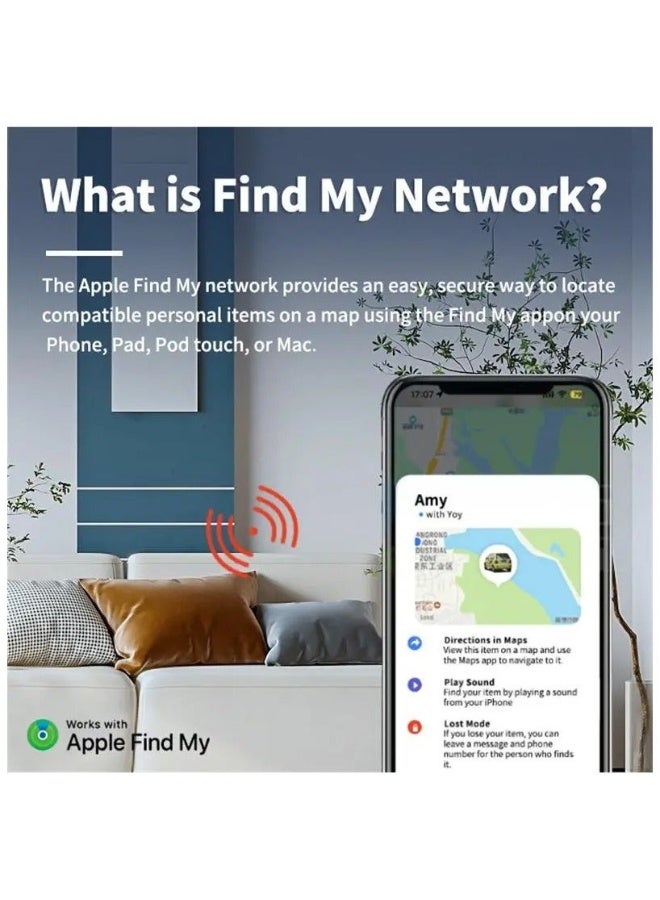 UanTii Smart Finder Bluetooth Tacker Smart AirTag Anti Lose Reminder key Finder Works with IOS Find My App (White-2pcs) - Image 2
