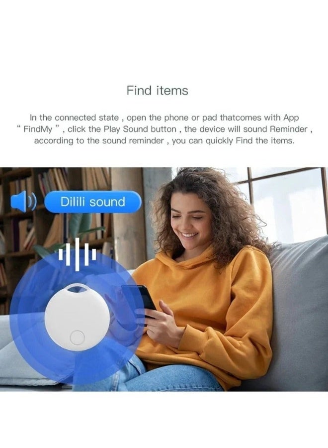 UanTii Smart Finder Bluetooth Tacker Smart AirTag Anti Lose Reminder key Finder Works with IOS Find My App (White-2pcs) - Image 3