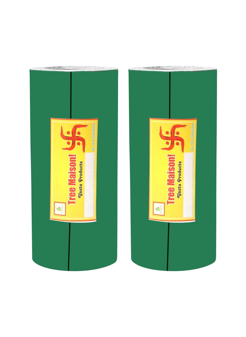 TREEMAISON TREEMAISON Vastu Combo of Green Color Tape | Size - 4 Inch | Length- 8 Feet (Approx) | Vastu Remedy for Toilet | Main Door Entrance | Tape Remedy | (Pack of 2)  - Image 1