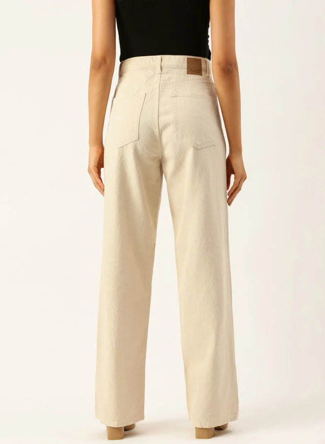 Take Two Styli Women Mid Rise Relaxed Fit Cotton Jeans By Bene Kleed