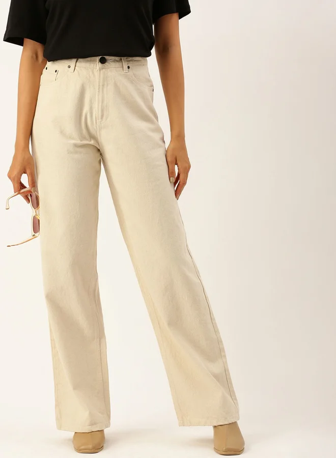 Take Two Styli Women Mid Rise Relaxed Fit Cotton Jeans By Bene Kleed