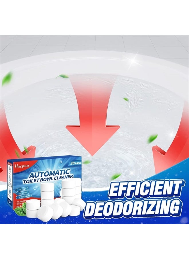 Vacplus Toilet Bowl Cleaner Tablets 20 PACK, Automatic Cleaners with Bleach, Slow-Releasing Toilet Tank Cleaners for Deodorizing & Descaling, Household Toilet Cleaners against Tough Stains  - Image 3