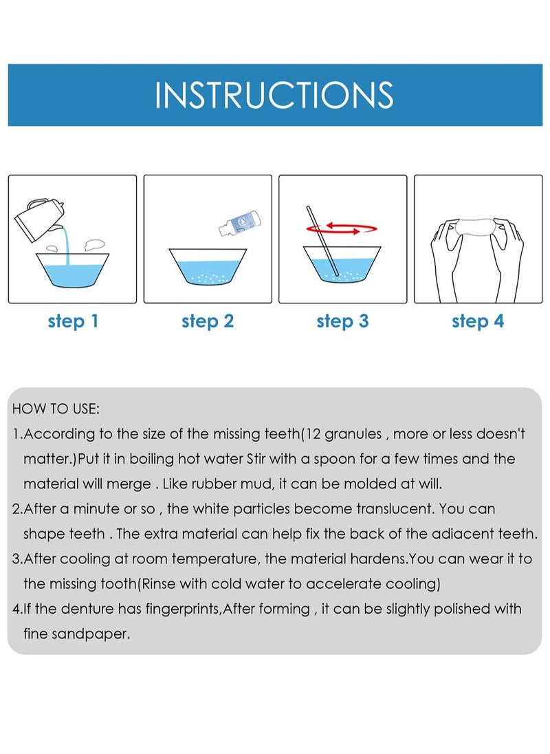 Tooth Repair Kit Temporary Moldable False Teeth Replacements for Filling Missing Broken Tooth to Restore Your Confident Smile in Minutes