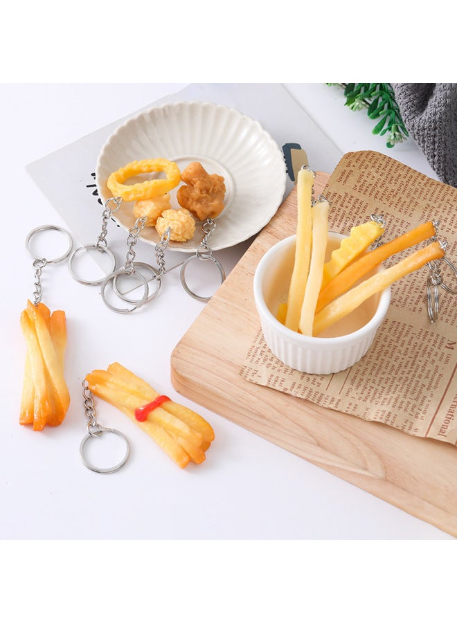 Simulation Chicken Leg Props Chicken Wings Chicken Nuggets Model KFC Chicken Rice Flower Fries Hamburger Cola Key Chain Pendant-Color:Fried Mid-wing 1-model - Image 3
