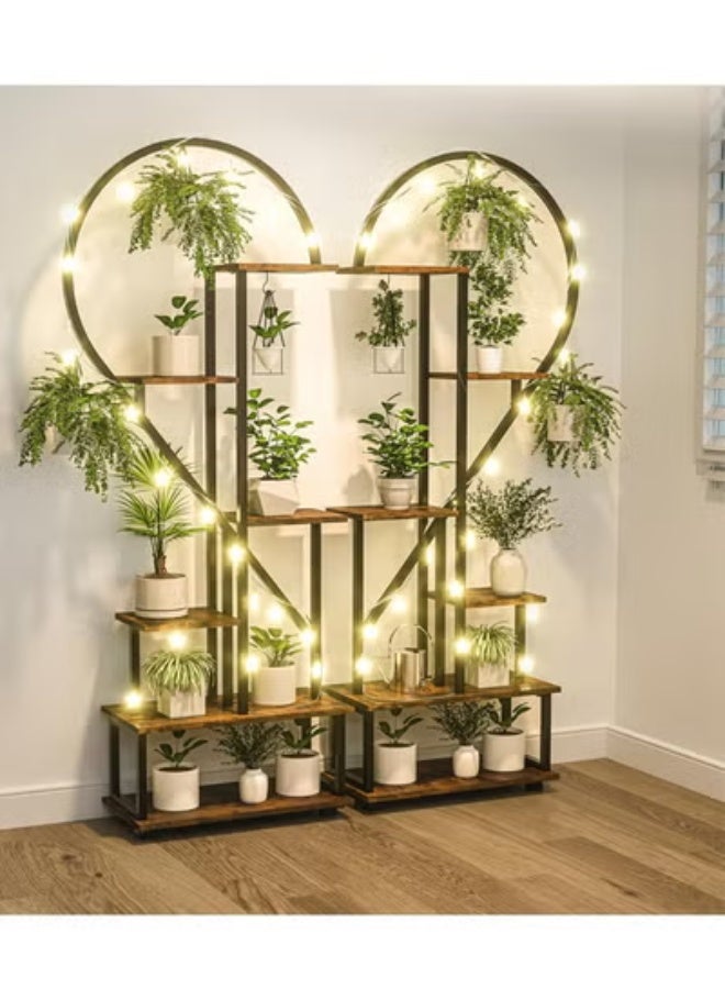 كلناميان حامل زهور مع أرفف لغرفة المعيشة وشرفة من الأرض إلى الأرض ورف من الحديد المطاوع مع حامل متعدد الطبقات لأصيص الزهور للزراعة - Image 2