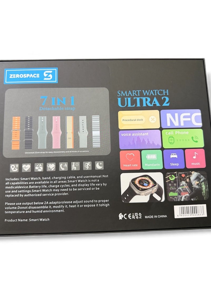 زيروسبيس الساعةالذكية الاحدث 7 في 1 مع جهاز تتبع اللياقة البدنية ومراقبة الصحة و7 أحزمة بديلة إضافية - Image 3